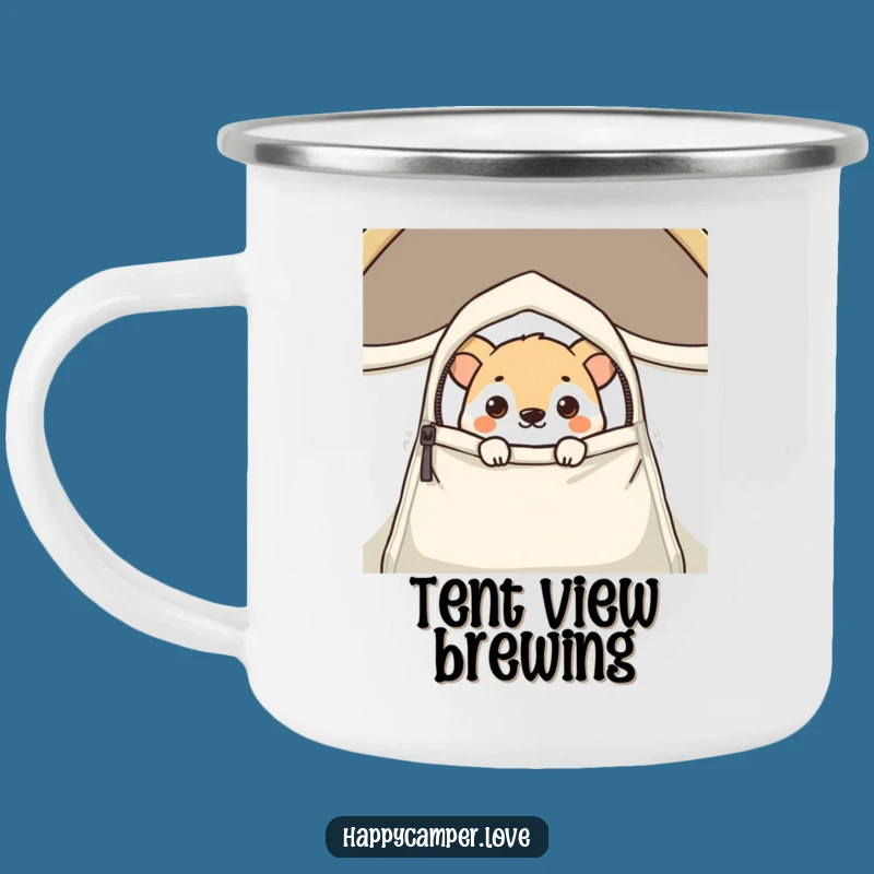 Funny Curious Animal Tent Peek Camping Mug - Your Adventure's Secret Keeper