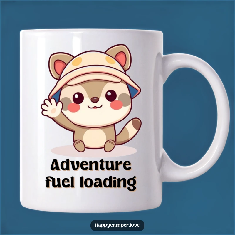 Funny Camper Mug: Cheerful Animal Waving, Perfect Funny Adventure Gift