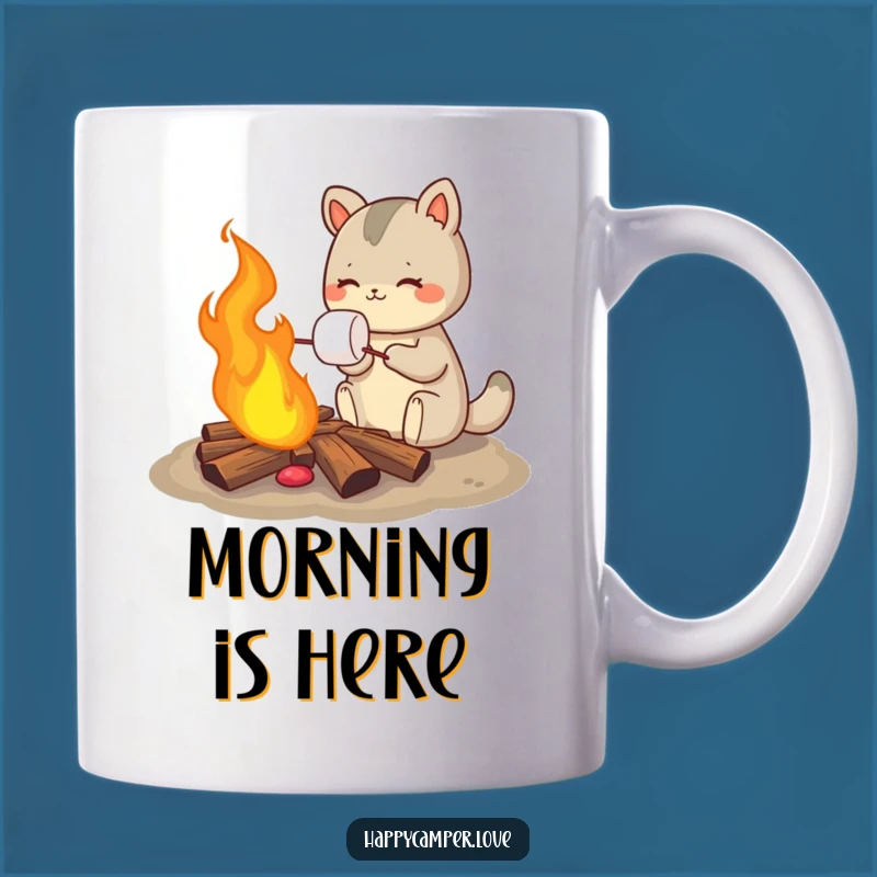 Funny Marshmallow Roasting Animal Mug - Perfect Campfire Cozy Gift