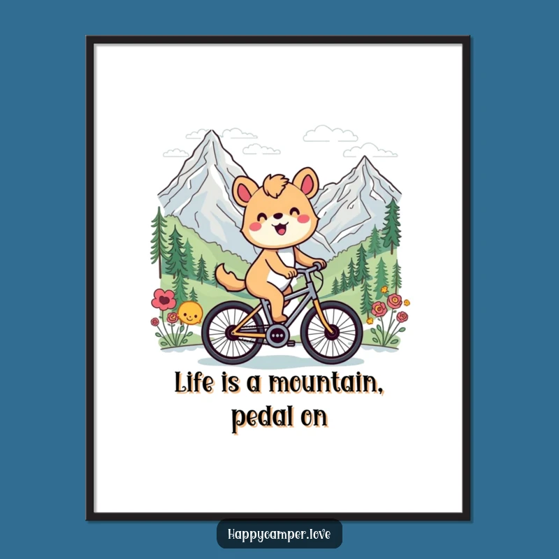 Funny Free Printable Wall Art: Cycling Animal Mountains - Scenic Downloadable Decor!