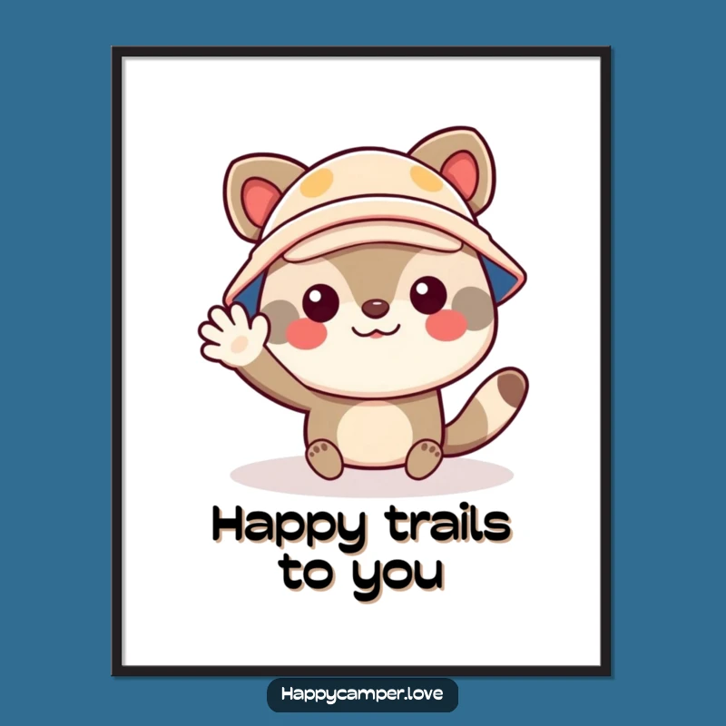 Free Printable Wall Art: Waving Camper Animal - Hilarious Downloadable Adventure Decor